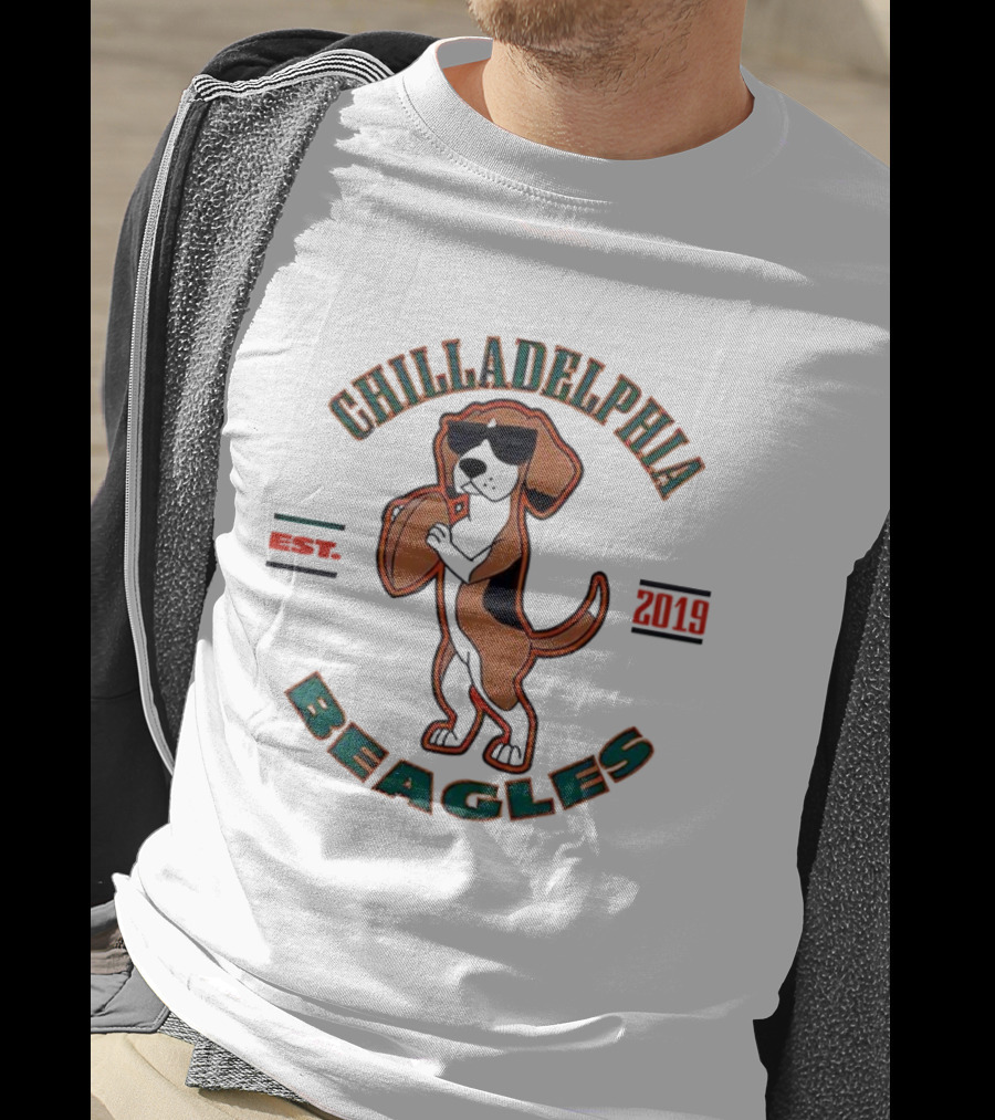 CHILLADELPHIA BEAGLES EST 2019 Football Dog Team T-Shirt