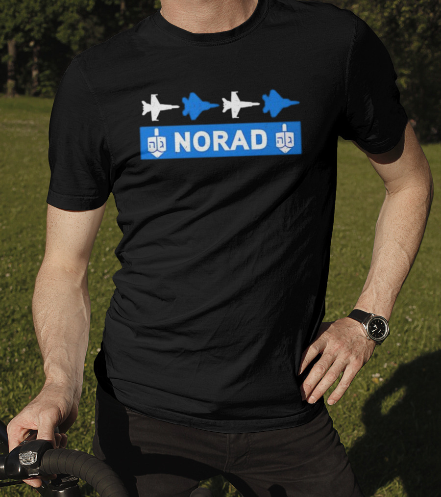 NORAD Hanukkah Jets And Dreidel Theme T-Shirt
