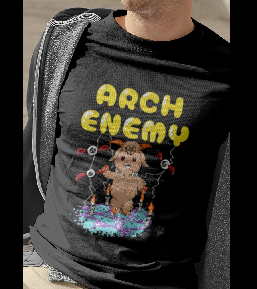 Arch Enemy Baphy Goat With Candles And Balloons T-Shirt