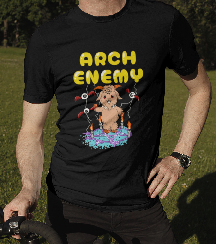 Arch Enemy Baphy Goat With Candles And Balloons T-Shirt