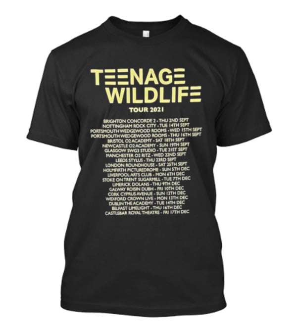 Teenage Wildlife Tour 2021 Ash Band Concert Dates And Locations T-Shirt