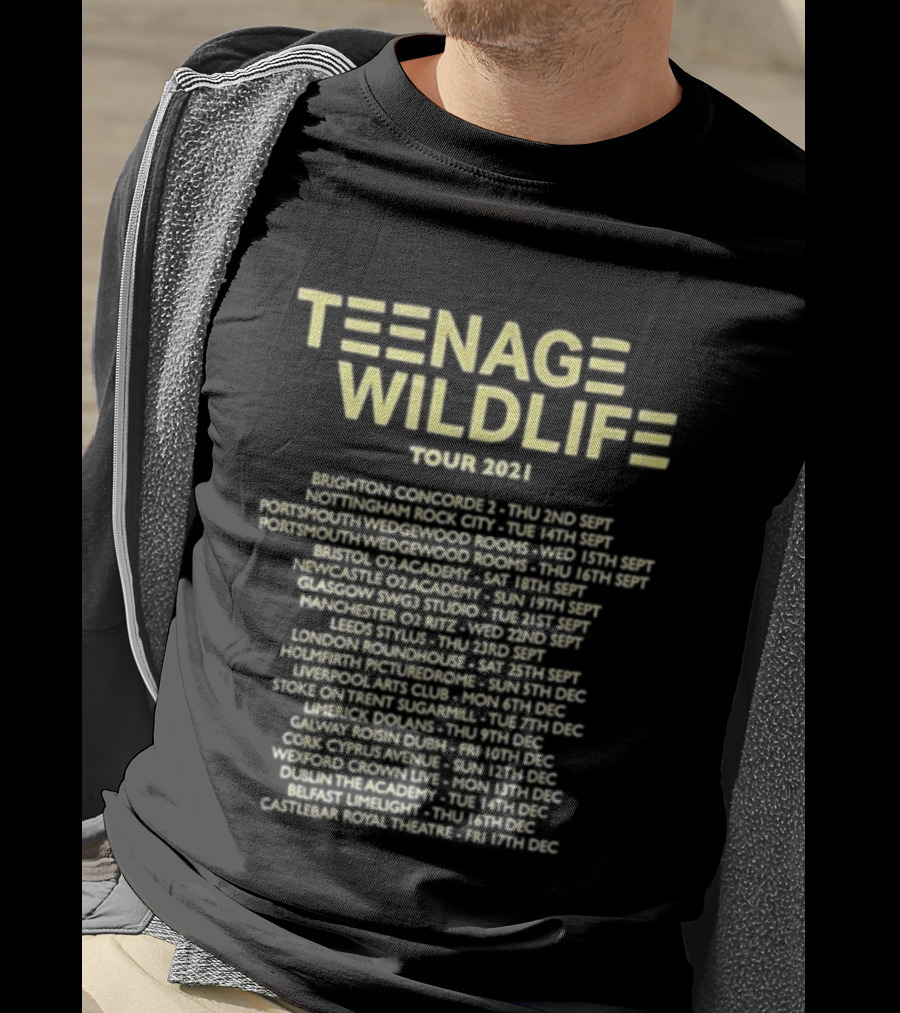 Teenage Wildlife Tour 2021 Ash Band Concert Dates And Locations T-Shirt