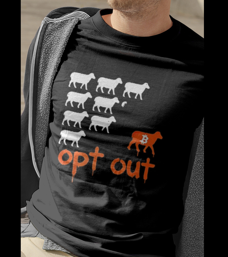 Bitcoin Opt Out Sheep Herd Graphic T-Shirt