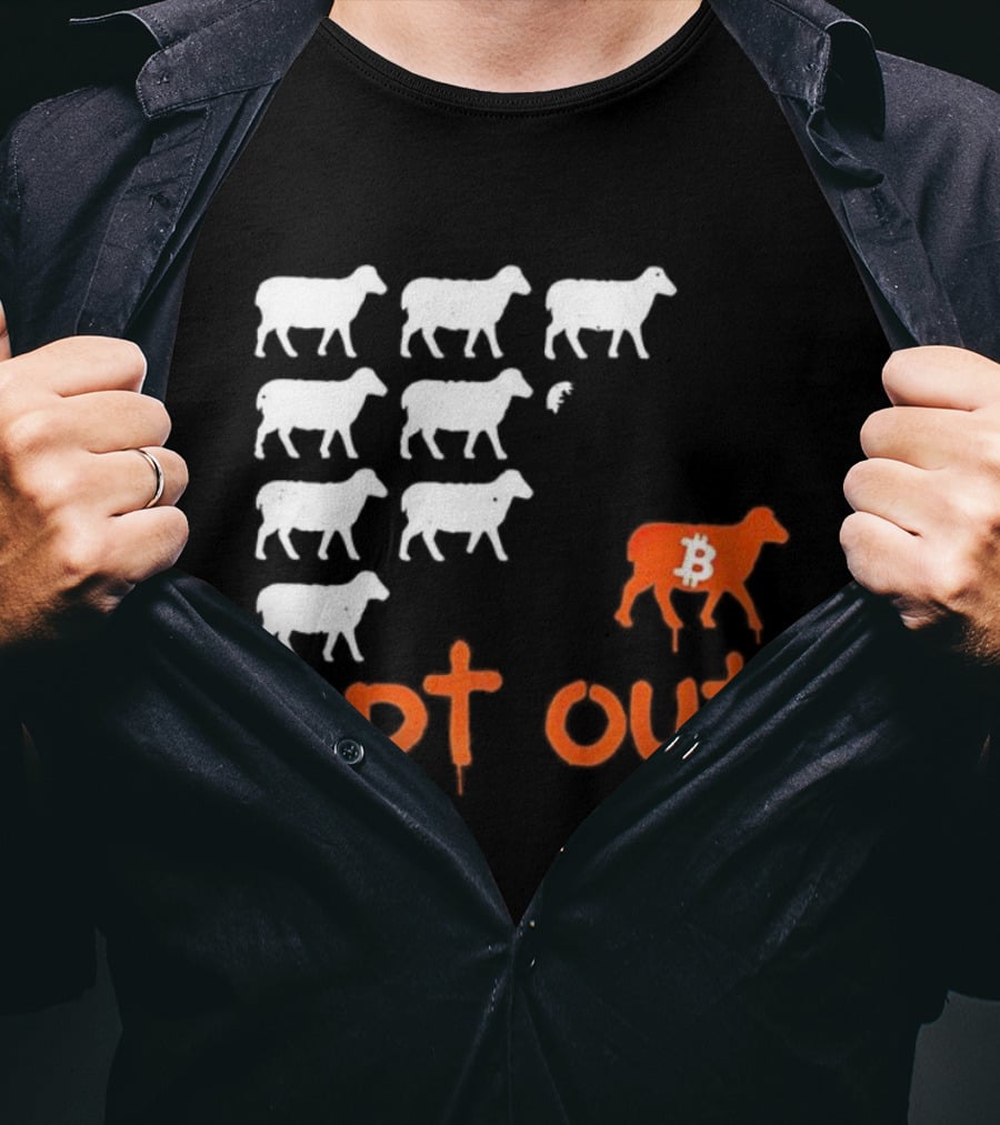 Bitcoin Opt Out Sheep Herd Graphic T-Shirt
