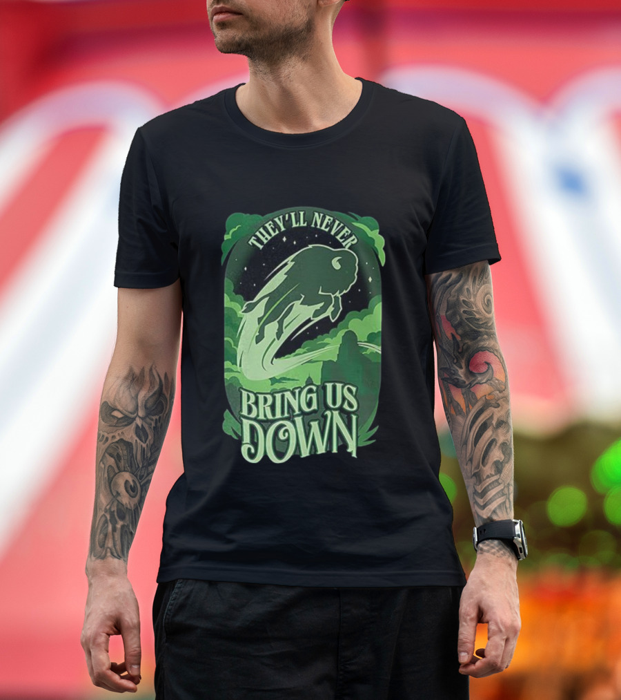 Buffalo Bills They'll Never Bring Us Down Green Buffalo Graphic T-Shirt