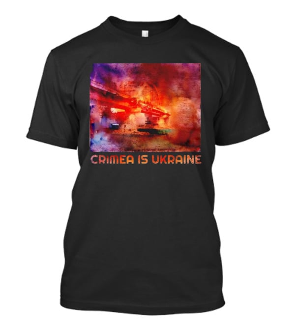 Crimea Is Ukraine Watercolor Bridge Explosion Imagery T-Shirt