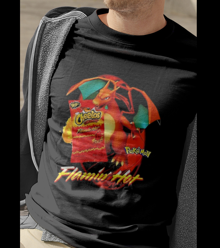 Flamin’ Hot Cheetos Charizard Pokémon Crossover T-Shirt
