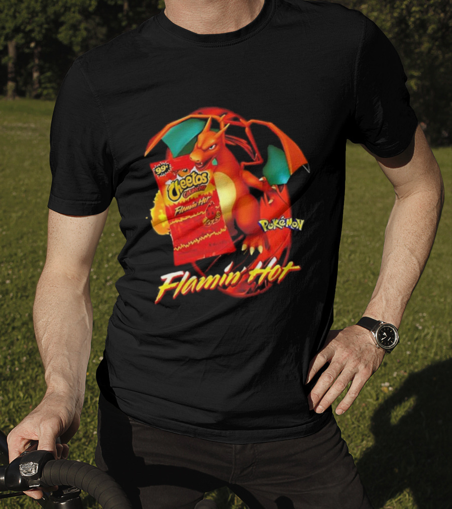 Flamin’ Hot Cheetos Charizard Pokémon Crossover T-Shirt