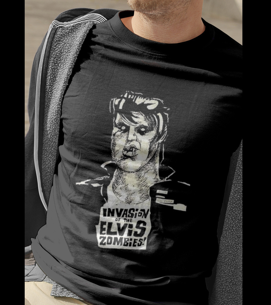 Gary Panter Invasion Elvis Zombies Sketch Art T-Shirt