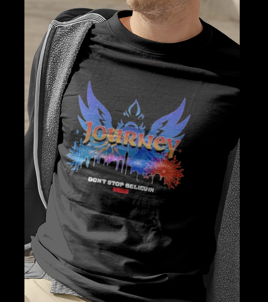 Journey Don’t Stop Believin' New Years Eve 2026 Fireworks T-Shirt