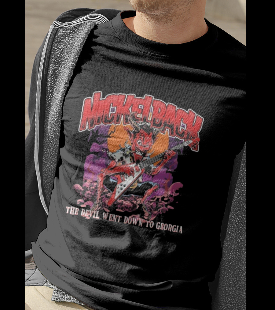 Nickelback The Devil Went Down To Georgia Devil Playing Guitar T-Shirt