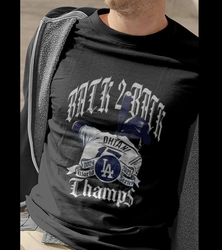 LA Dodgers Back 2 Back Champs 24 World Series Shohei Ohtani Apparel T-Shirt