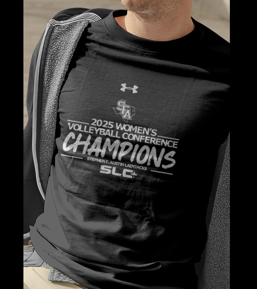 Stephen F. Austin Ladyjacks 2025 SLC Women's Volleyball Conference Champions Under Armour T-Shirt