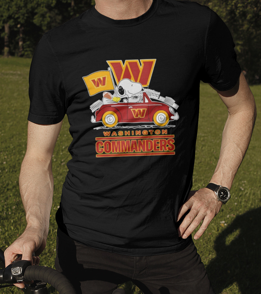 Washington Commanders Snoopy Woodstock Driving Football Car Fan Gear T-Shirt