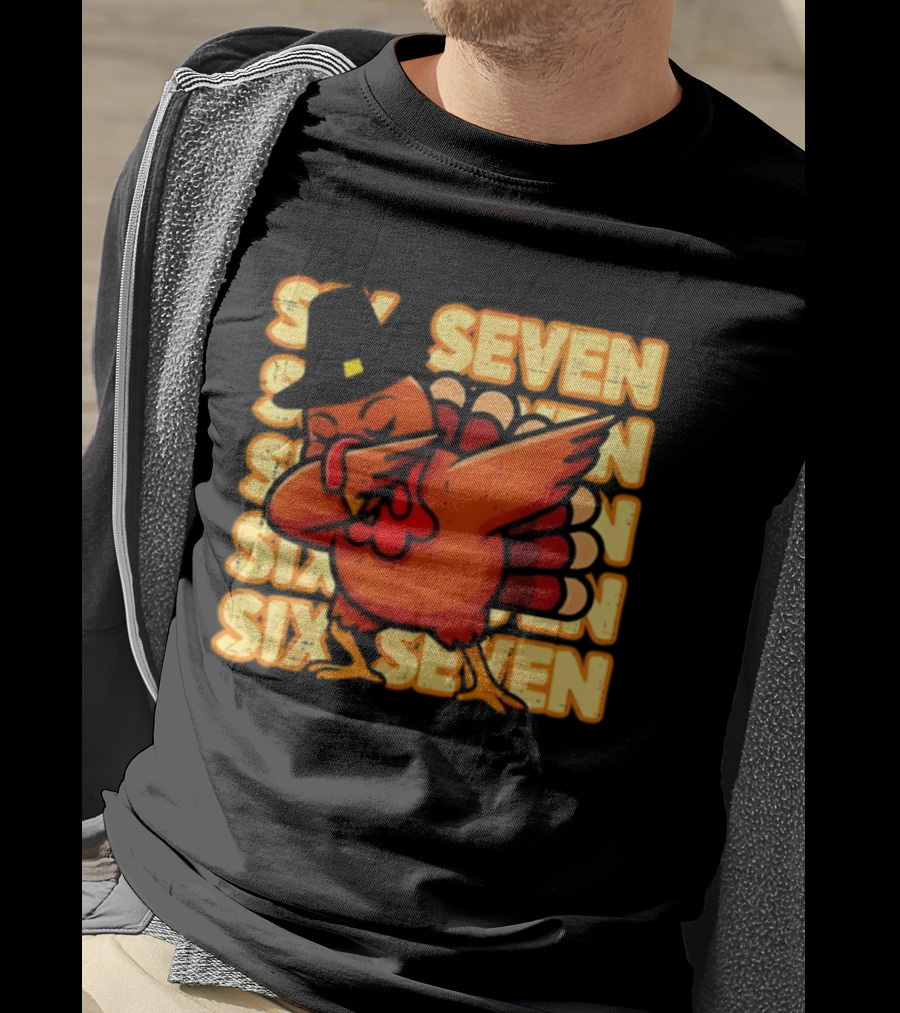 Thanksgiving Turkey Dab Meme Six Seven 67 Funny T-Shirt