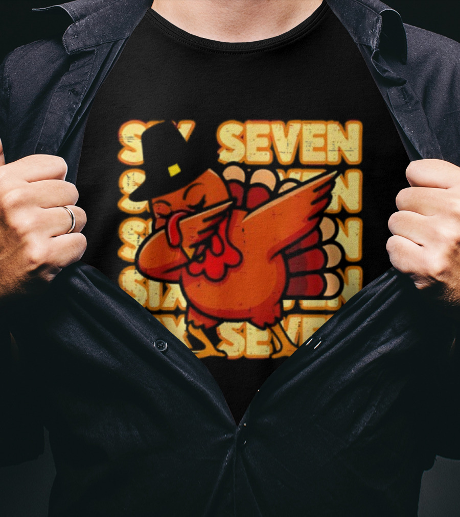 Thanksgiving Turkey Dab Meme Six Seven 67 Funny T-Shirt