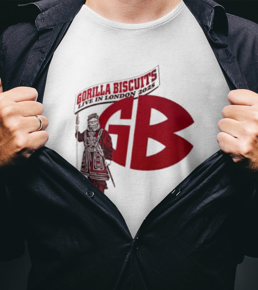 Gorilla Biscuits Live In London 2025 GB Red T-Shirt