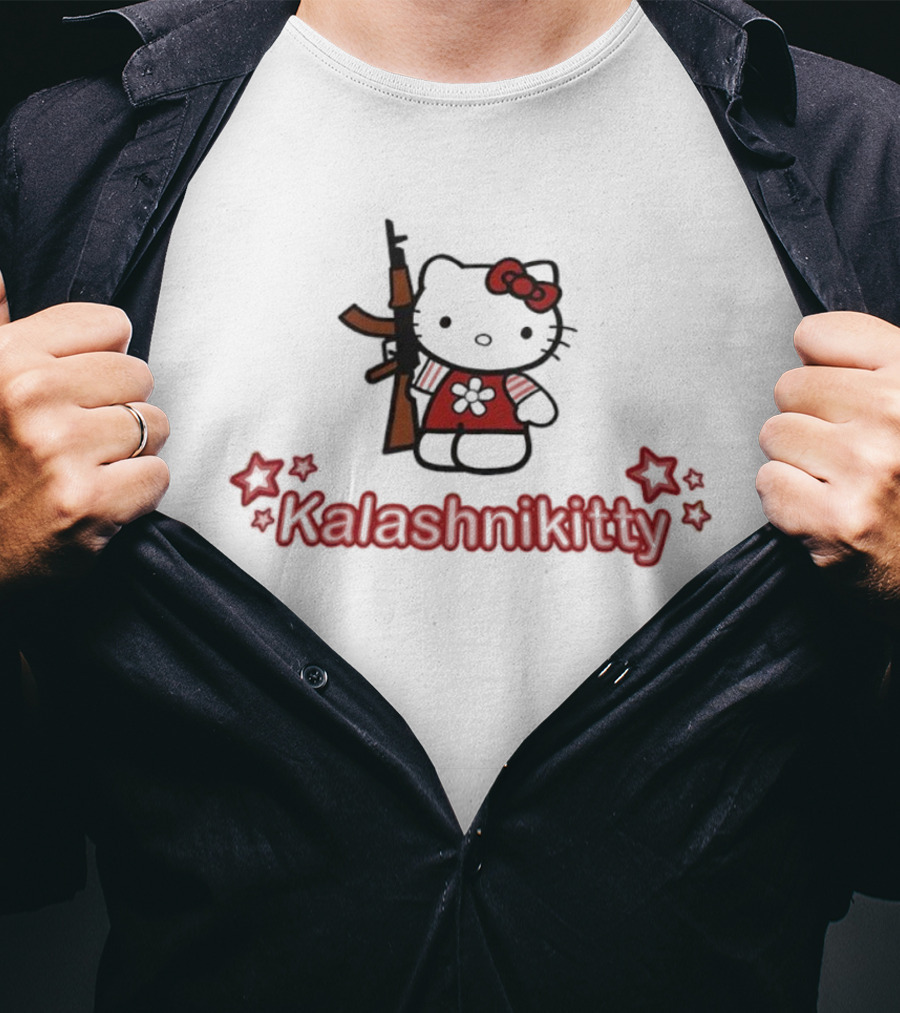 Kalashnikitty Hello Kitty AK-47 Stars T-Shirt