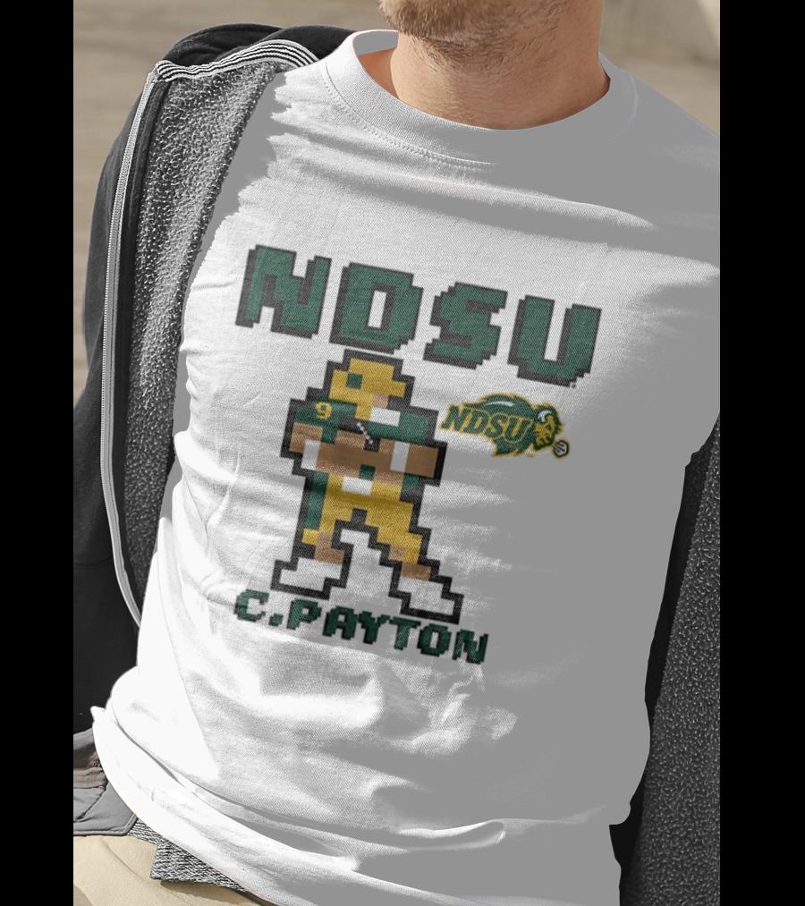 NDSU C. Payton 8Bit Football North Dakota State University T-Shirt