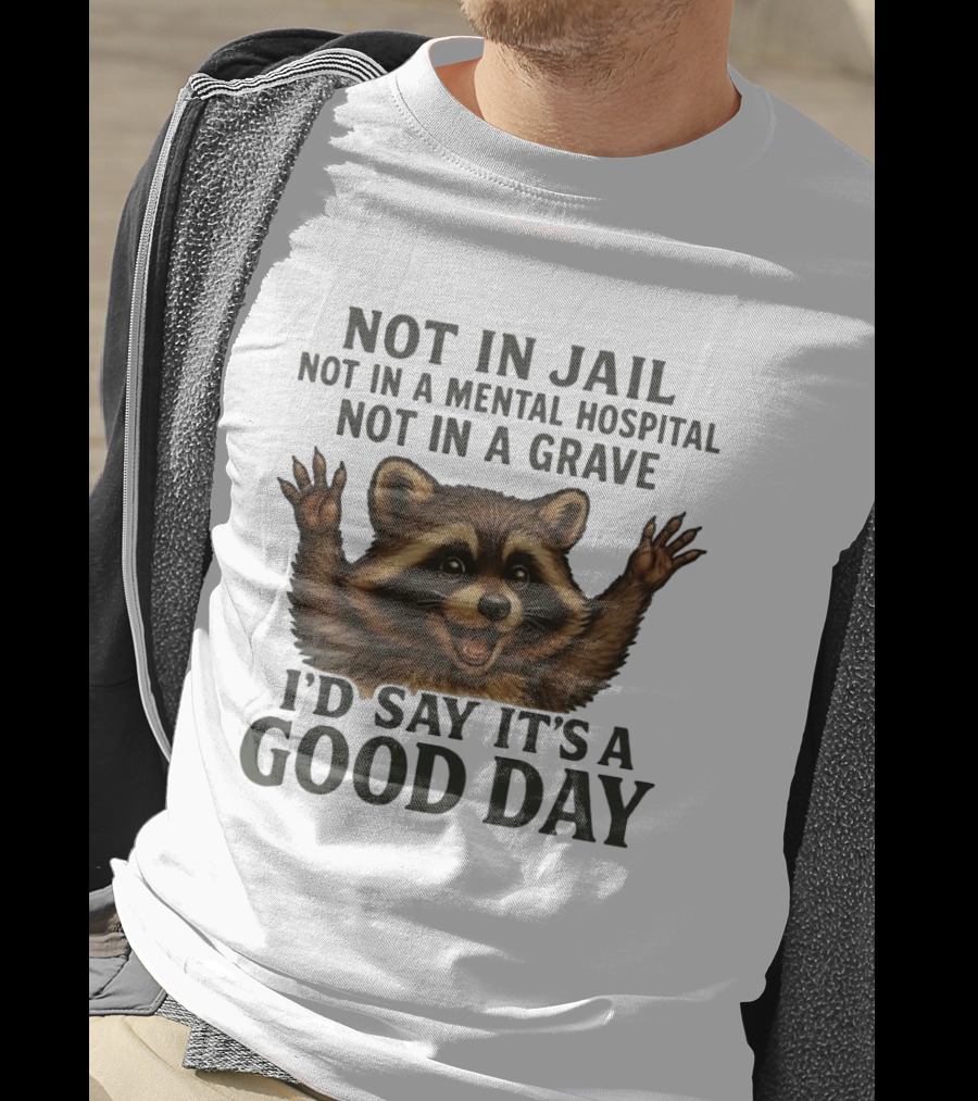 Raccoon Not In Jail Not In A Mental Hospital Not In A Grave I’d Say It’s A Good Day T-Shirt