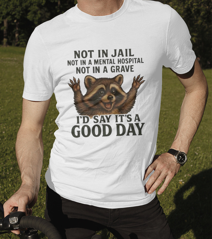 Raccoon Not In Jail Not In A Mental Hospital Not In A Grave I’d Say It’s A Good Day T-Shirt
