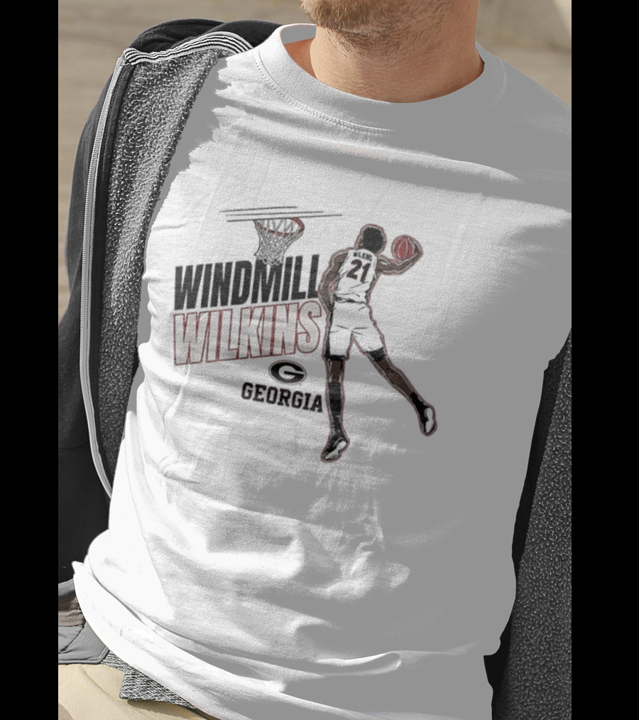 Windmill Wilkins Georgia Basketball Cartoon Iconic Slam Dunk T-Shirt