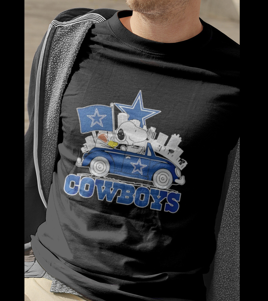 Dallas Cowboys Snoopy Woodstock Car Ride T-Shirt