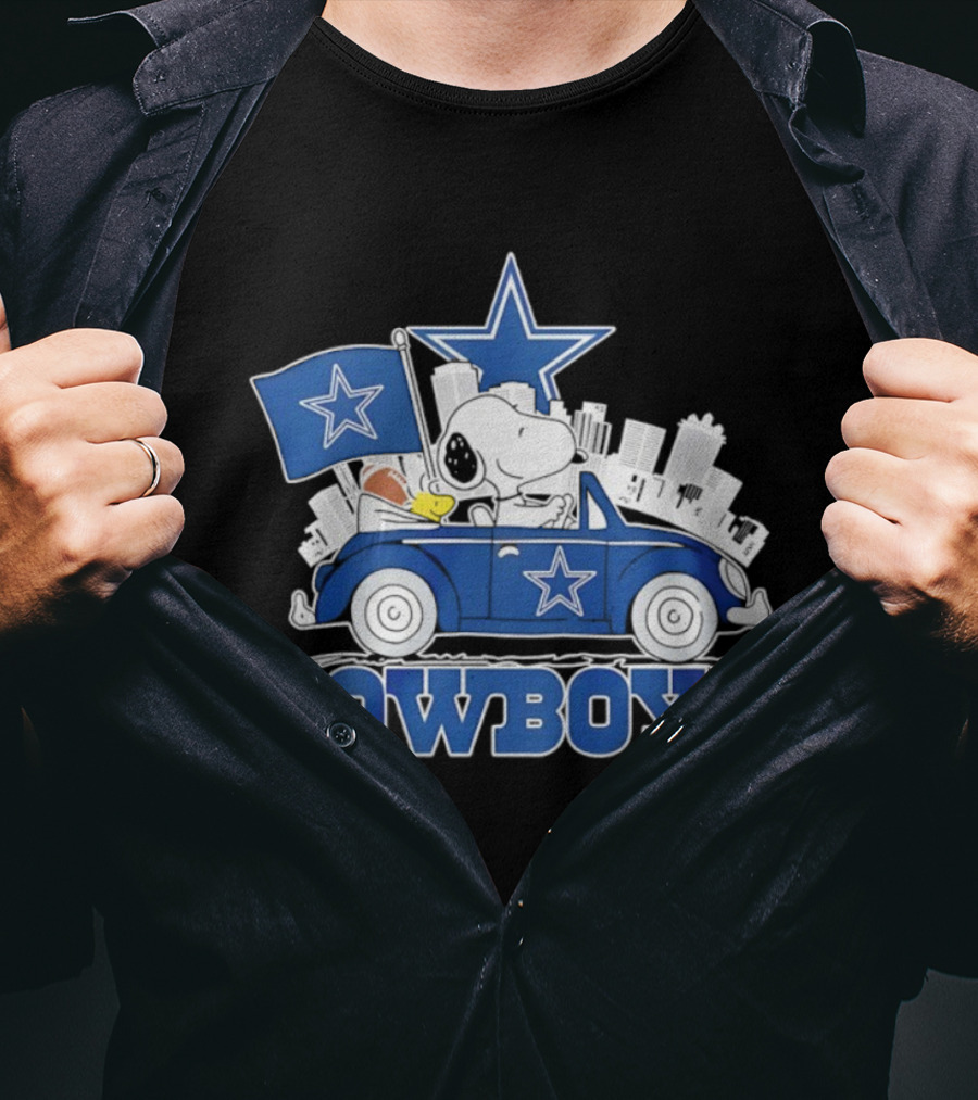 Dallas Cowboys Snoopy Woodstock Car Ride T-Shirt