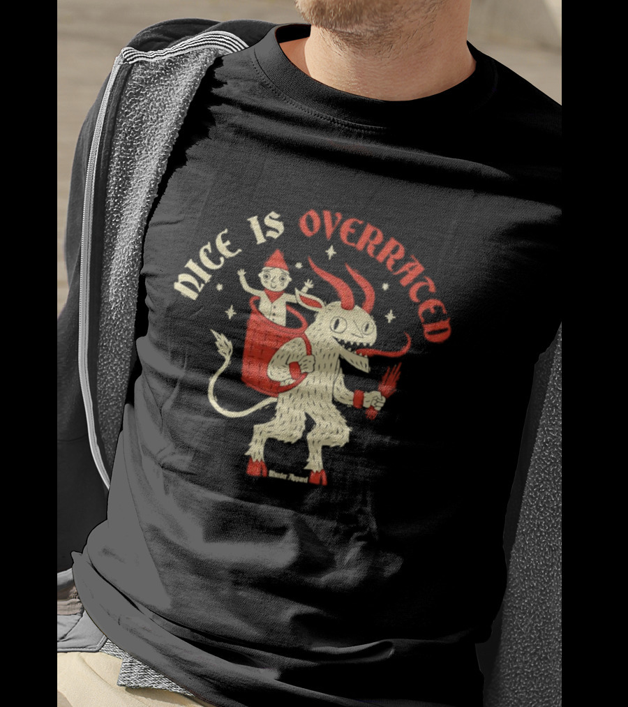 Krampus Nice Is Overrated Festive Holiday Humor With Santa Claus And Demon Imagery T-Shirt