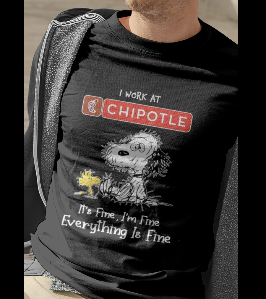 Snoopy Woodstock Chipotle Everything Is Fine T-Shirt