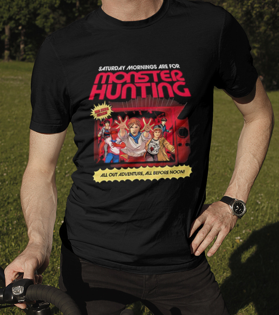 Stranger Things Monster Hunting Retro Adventure Saturday Mornings T-Shirt