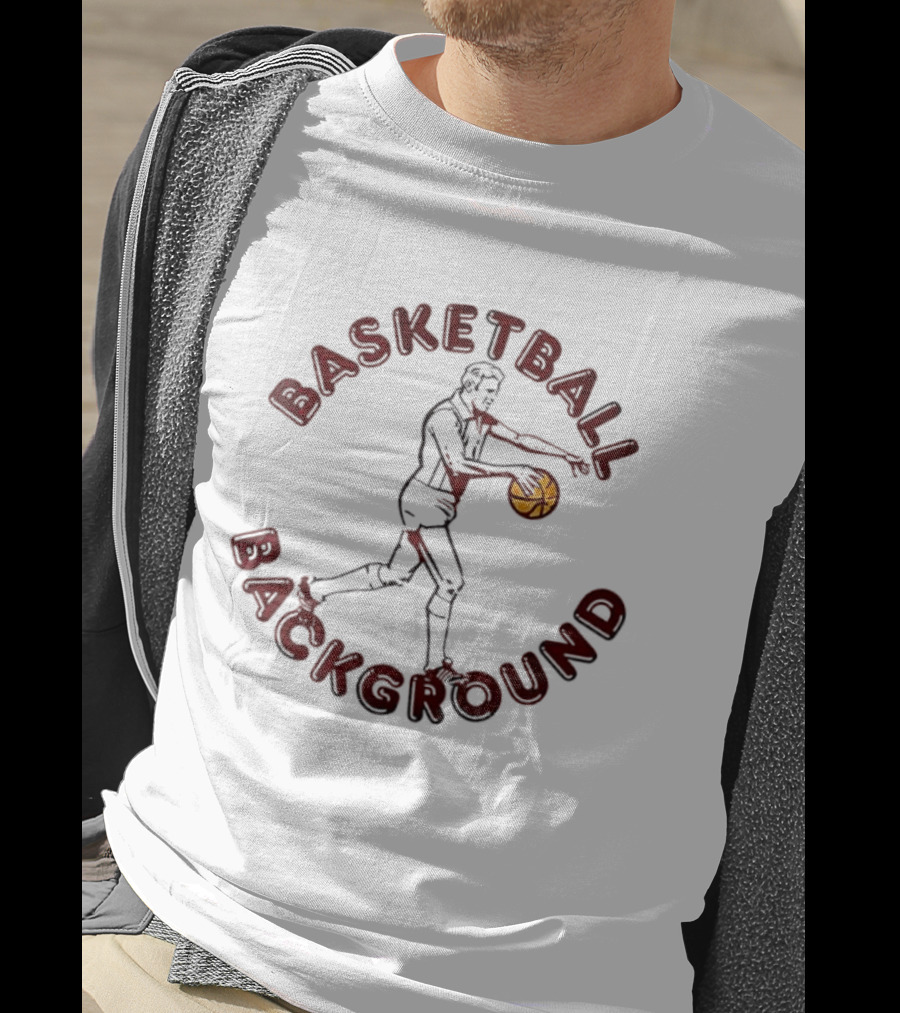 Basketball Background Player Dribbling Ball Silhouette T-Shirt
