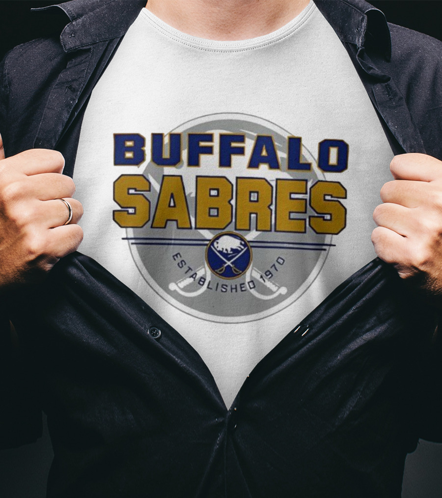 Buffalo Sabres Established 1970 NHL Ice Hockey Team Retro Emblem T-Shirt