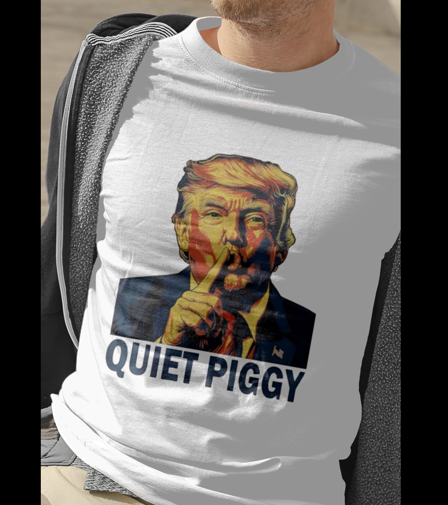 QUIET PIGGY Shushing Gesture T-Shirt
