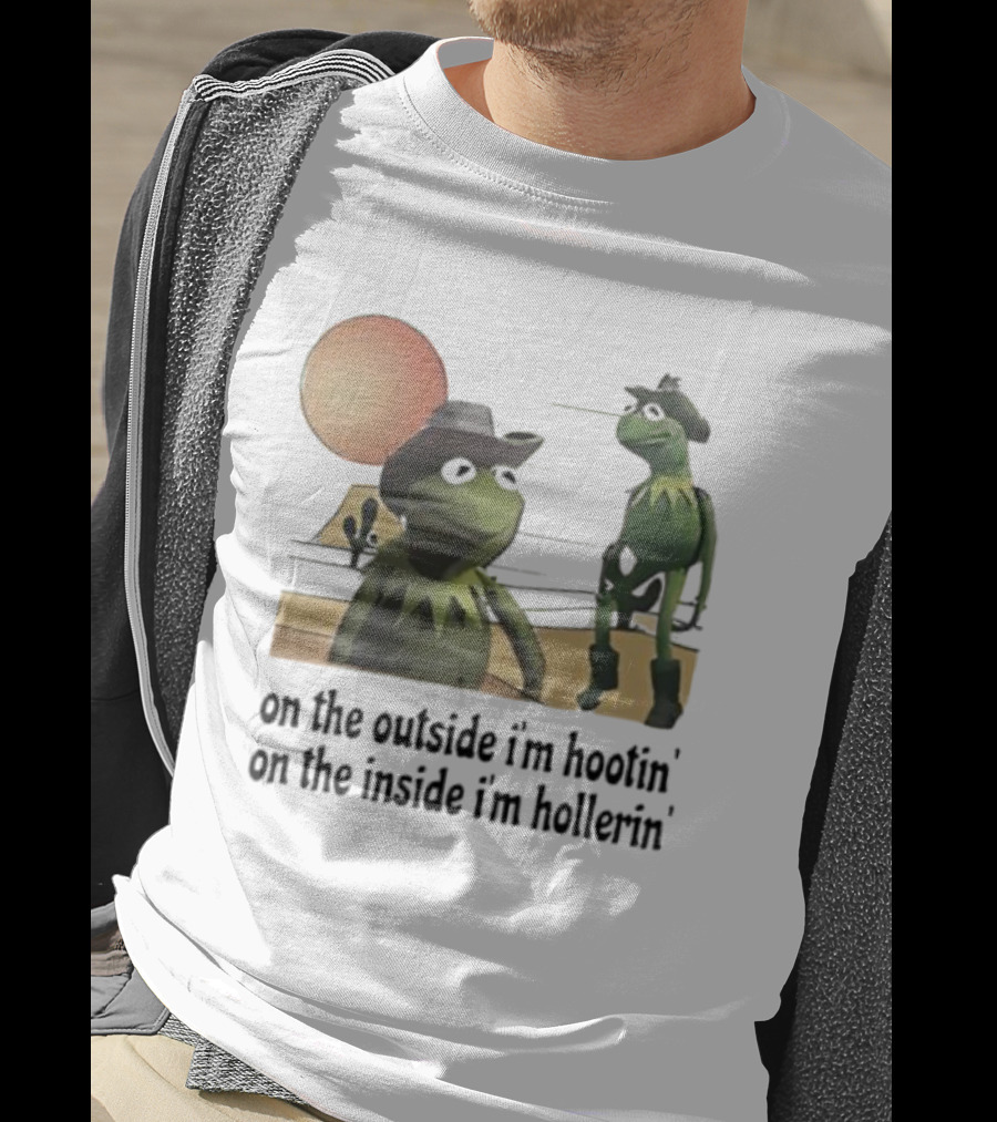Kermit The Frog Cowboy Hootin Hollerin Desert Scene T-Shirt