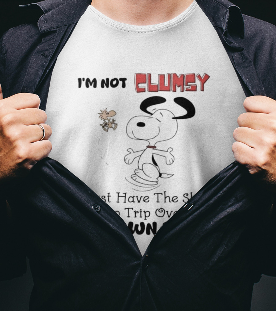 Snoopy Woodstock Not Clumsy Just Skilled At Tripping Over My Own Feet T-Shirt