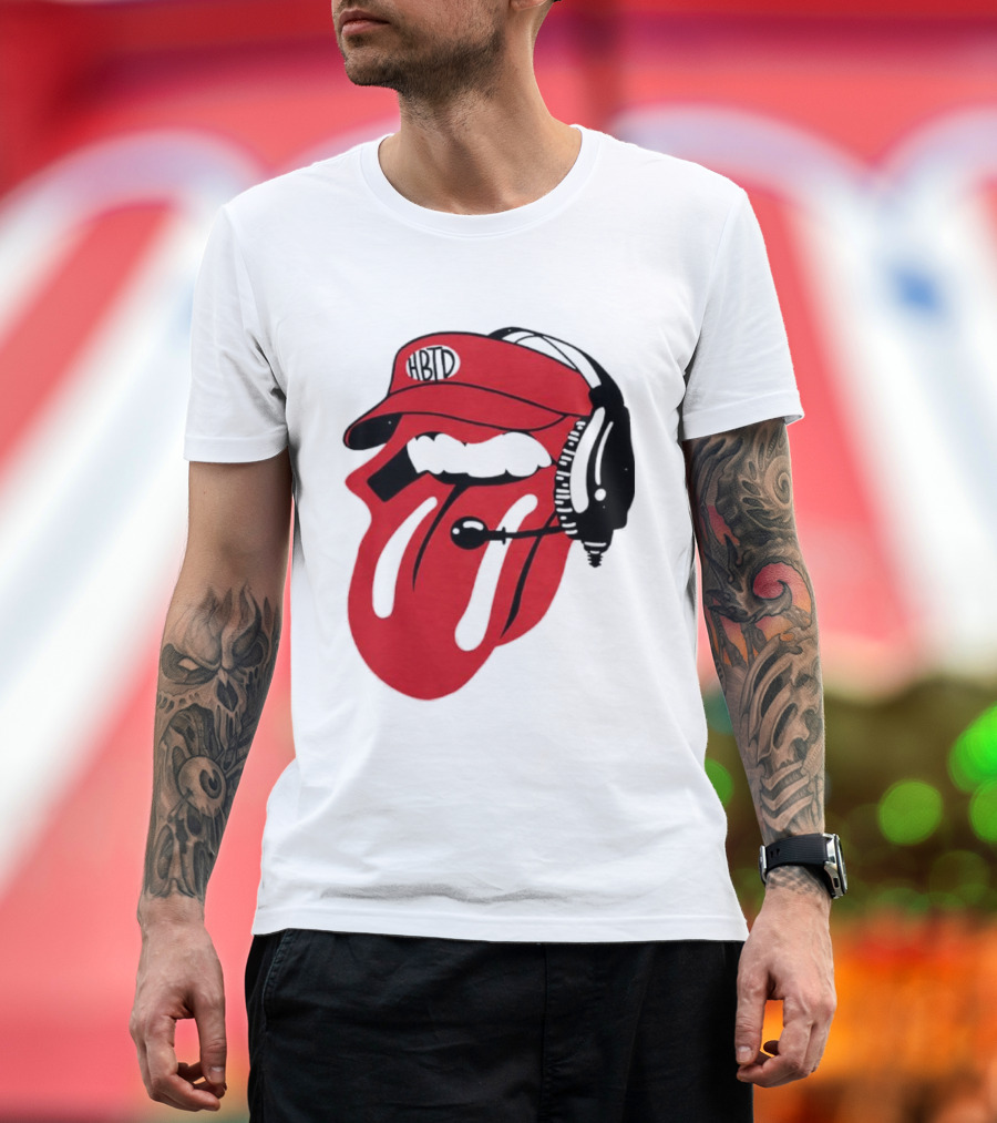 Red Hat Tongue Out Georgia Football Headset T-Shirt