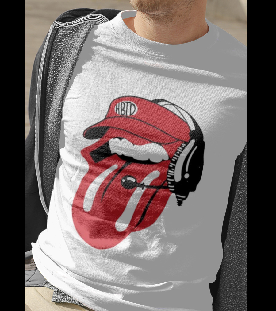 Red Hat Tongue Out Georgia Football Headset T-Shirt
