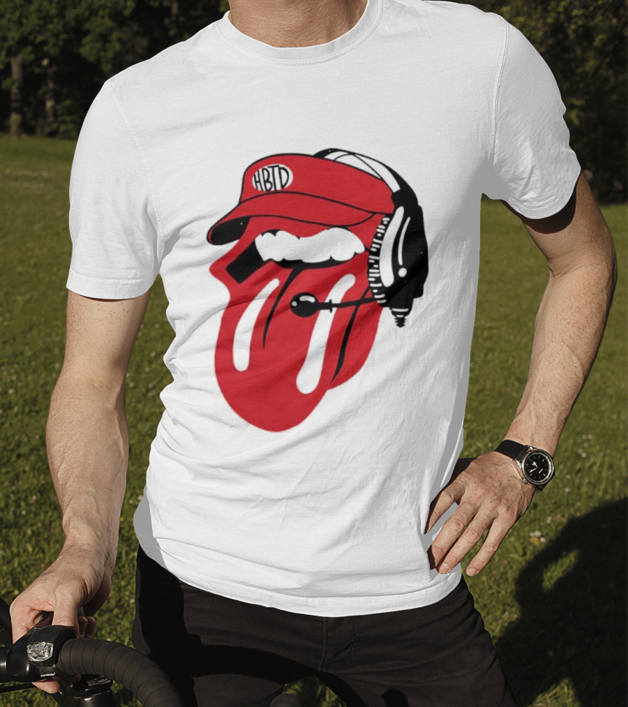 Red Hat Tongue Out Georgia Football Headset T-Shirt
