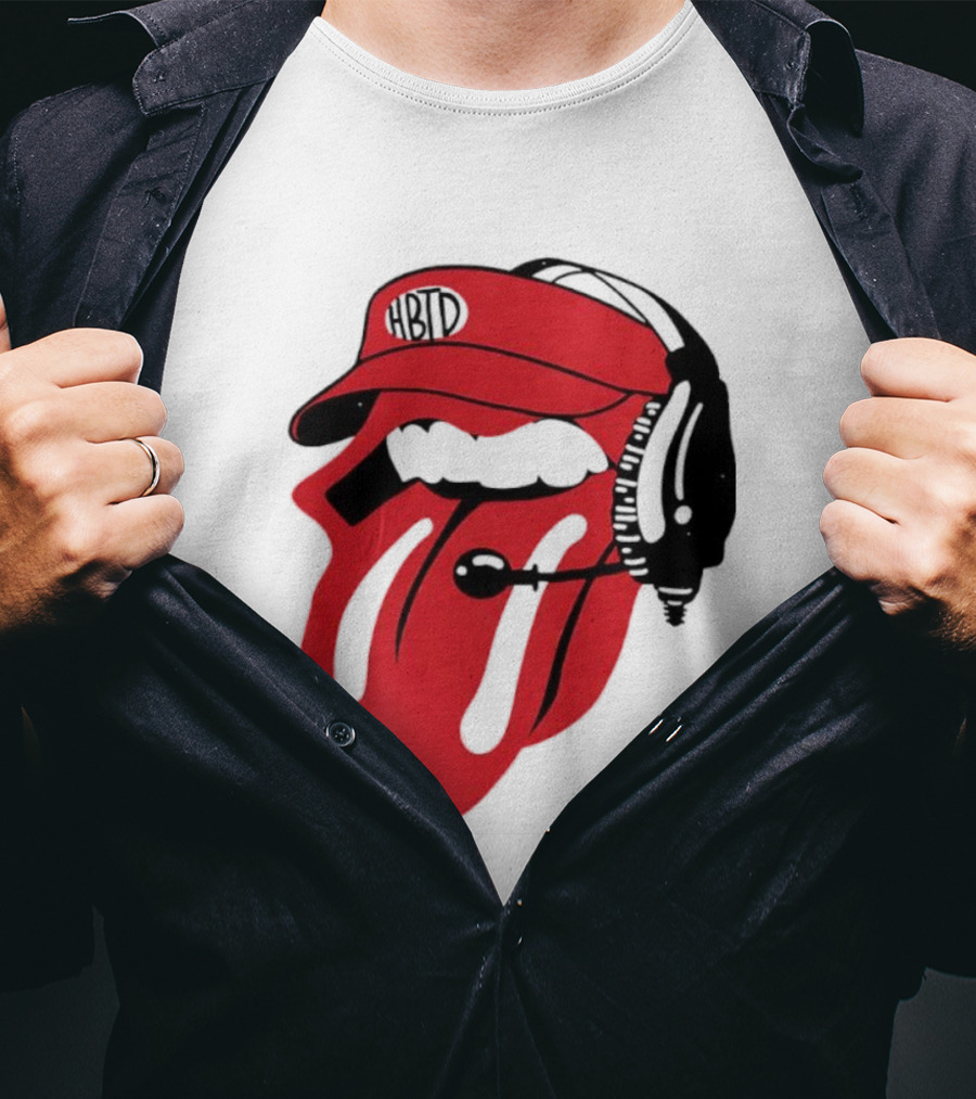 Red Hat Tongue Out Georgia Football Headset T-Shirt