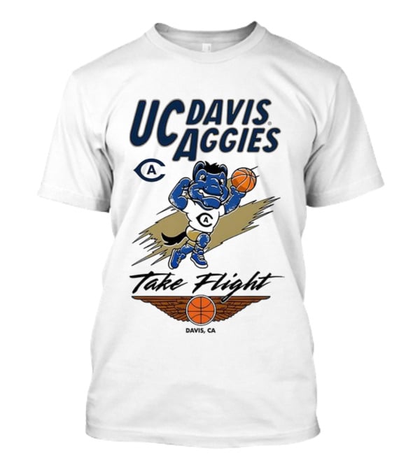 UC Davis Aggies Basketball Mascot Take Flight Davis CA T-Shirt