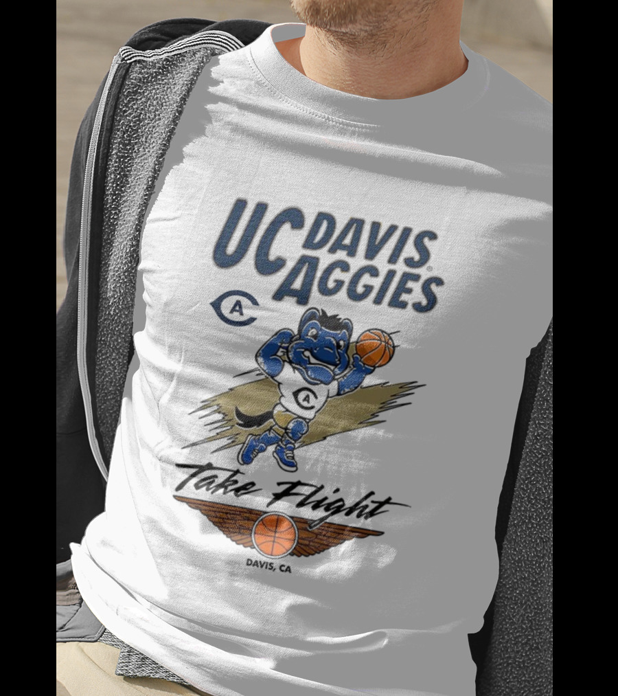 UC Davis Aggies Basketball Mascot Take Flight Davis CA T-Shirt