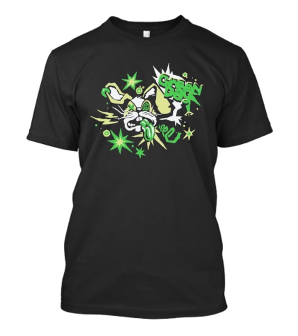 Green Day Buzzed Bunny Energetic Cartoon Explosion T-Shirt