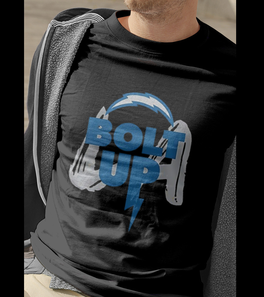 Los Angeles Chargers Bolt Up Power Football Symbol T-Shirt
