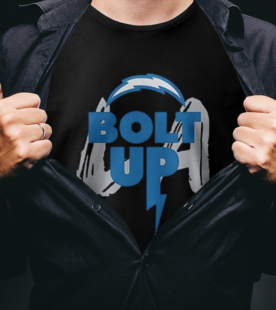 Los Angeles Chargers Bolt Up Power Football Symbol T-Shirt