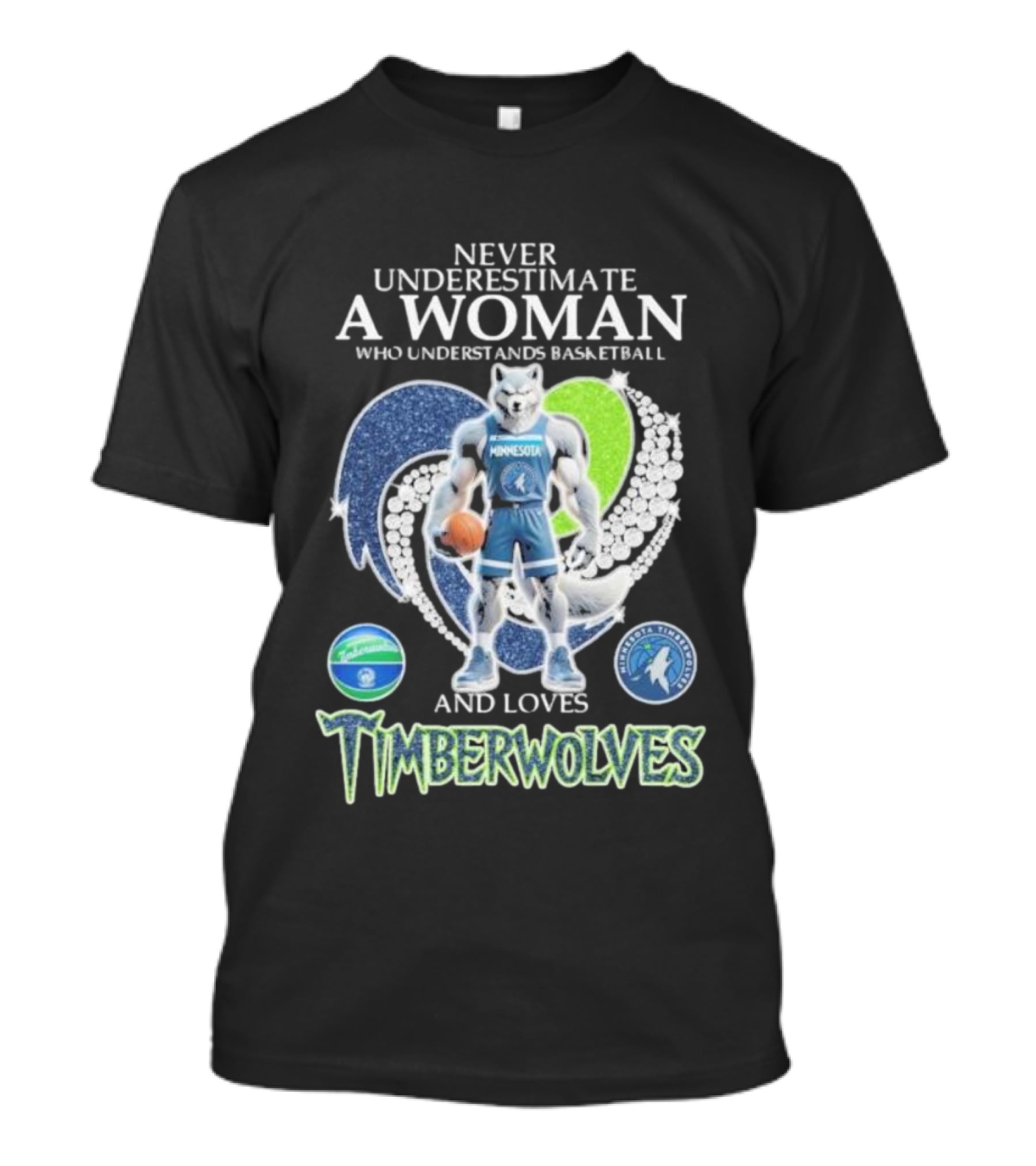 Never Underestimate A Woman Who Understands Basketball And Loves Minnesota Timberwolves T-Shirt