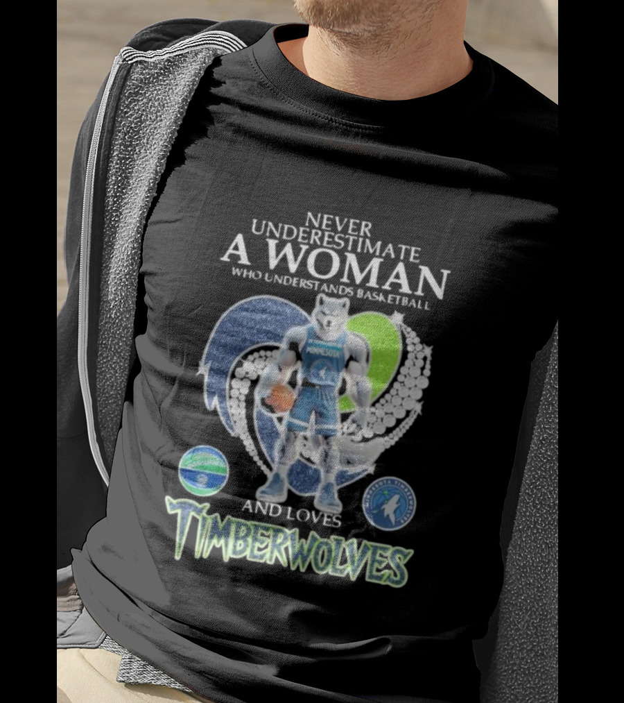 Never Underestimate A Woman Who Understands Basketball And Loves Minnesota Timberwolves T-Shirt