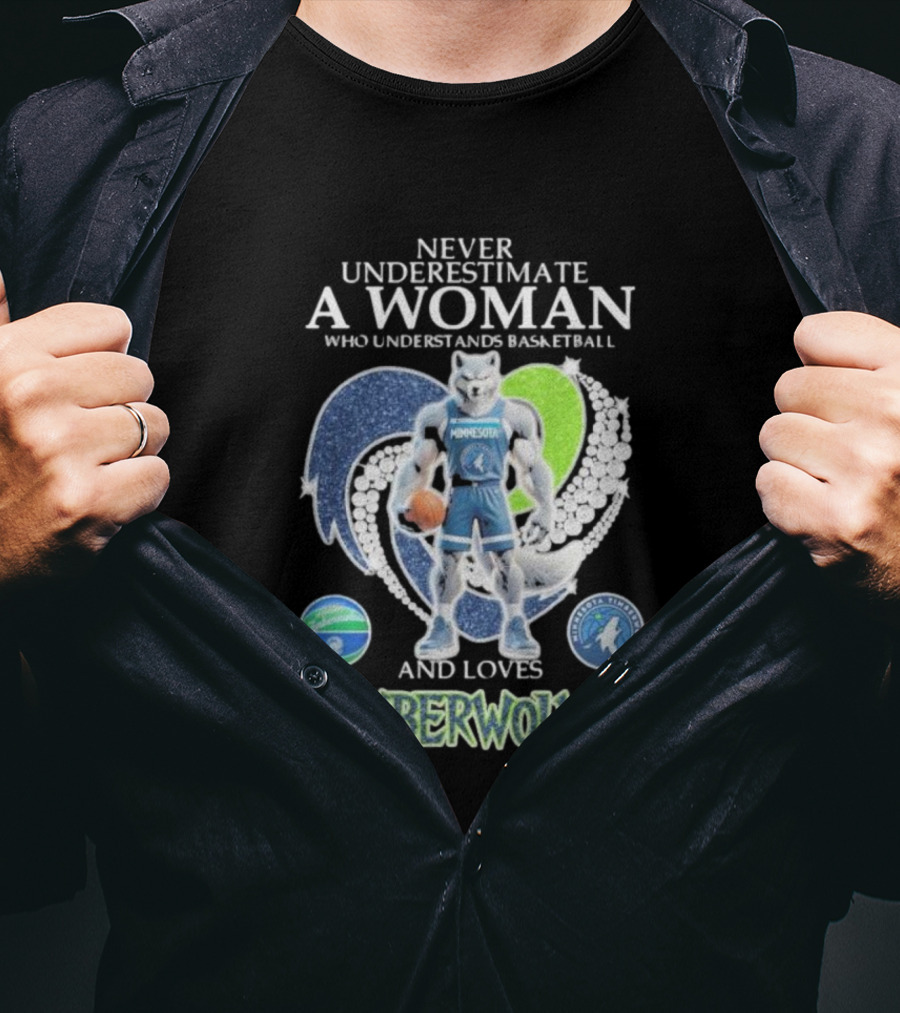 Never Underestimate A Woman Who Understands Basketball And Loves Minnesota Timberwolves T-Shirt