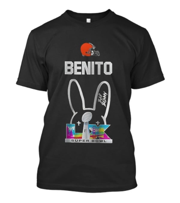 Cleveland Browns Benito Bad Bunny Super Bowl LIV Iconic Signature T-Shirt