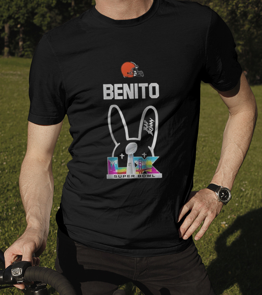 Cleveland Browns Benito Bad Bunny Super Bowl LIV Iconic Signature T-Shirt